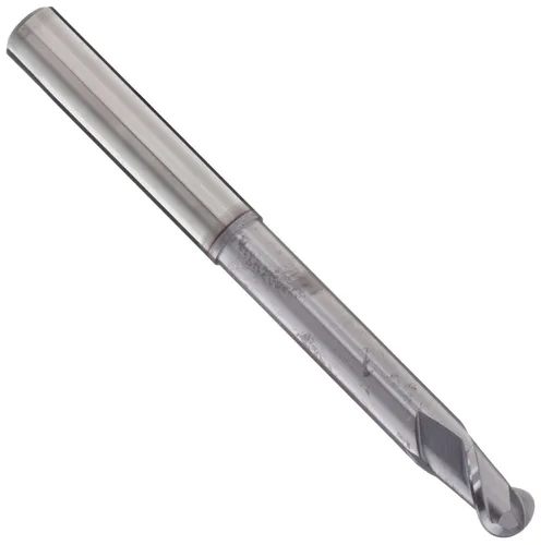 YG-1 E5978 Fresa de punta de bola de carburo, largo alcance, acabado monocapa TiCN, hélice de 37 grados, 2 flautas, longitud total de 4 pulgadas,