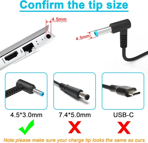 Miniatura 2 de Adaptador de 65W 19.5V 3.33A Cargador para portátil HP Pavilion X360 M3-U003DX M3-U001DX, Envy X360 M6-W103DX, 709985-004 PPP009A PPP009C PPP009D