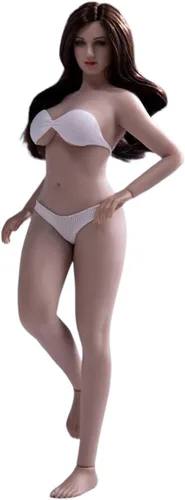 Miniatura 10 de Figura de acción a escala 1/12, figura de acción femenina de 6 pulgadas, súper flexible, ligeramente grasa, piel pálida, busto medio, colección