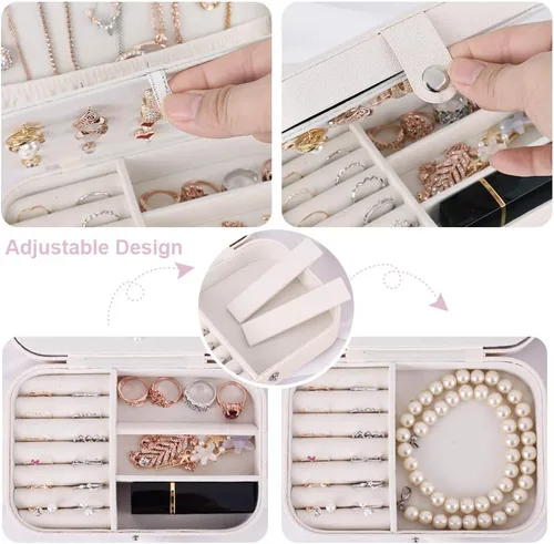 Miniatura 5 de Joyero Homchen de viaje, caja para guardar las joyas, para collares, pendientes, anillos y pulseras