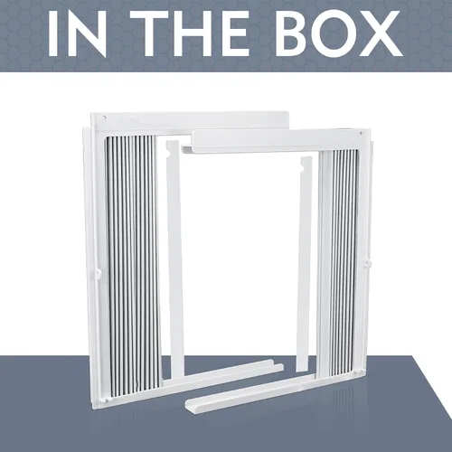 Miniatura 9 de Flamorrow Paneles laterales de aire acondicionado de ventana con marco, se adapta a aires acondicionados de ventana de 22,000 BTU, kit de relleno