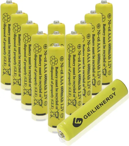 NiCd AAA 1.2V 600mAh Triple A baterías recargables para luz solar lámpara solar luz jardín (12 PCS)