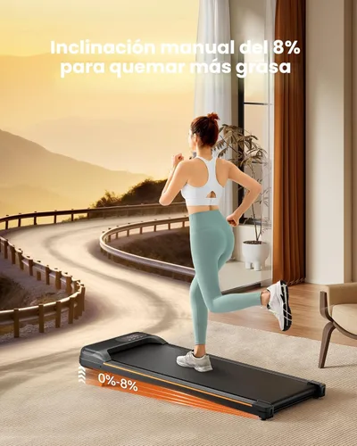 Miniatura 2 de Abonow Almohadilla para caminar, caminadora para debajo del escritorio con inclinación para oficina en casa, 2.5 HP, caminadora portátil