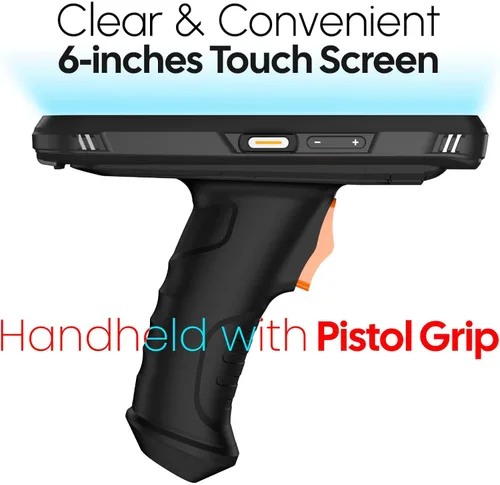 Miniatura 4 de RAYOUNGTEK Robusto Android escáner de código de barras portátil PDA computadora móvil con empuñadura de pistola, pantalla de 6.0 "Octa-Core 2.0GHz