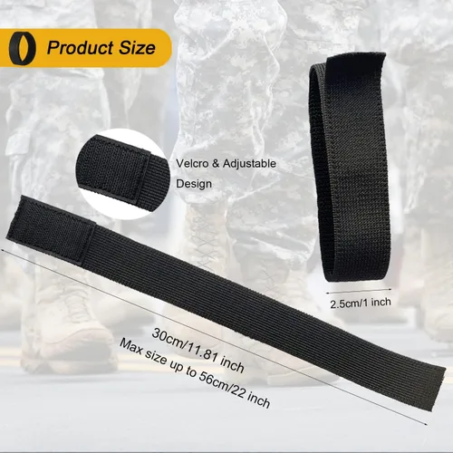Miniatura 2 de Correas negras elásticas militares para botas vaqueras, correas tácticas ajustables militares para caza, jardinería, senderismo, ciclismo, pesca, 4