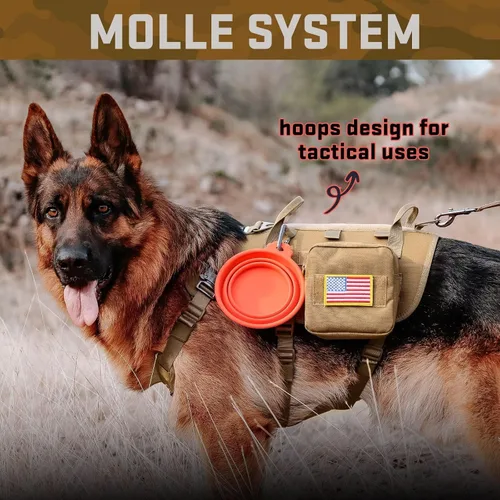 Miniatura 4 de Forestpaw Arnés para perro de tamaño mediano, arnés táctico para perro con asa, chaleco de servicio militar sin tirones con bolsillos ajustables