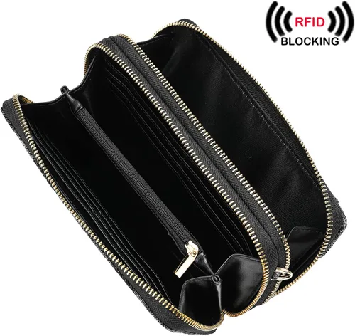 Miniatura 2 de Lanyani Cartera cruzada RFID con bolsillo para teléfono para mujer, cuero vegano