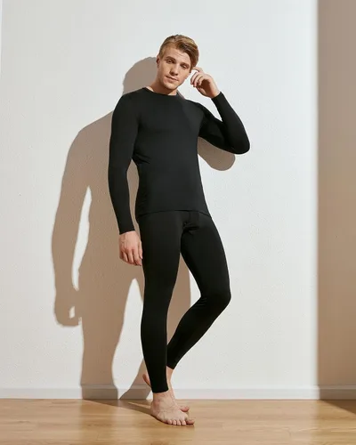 Miniatura 6 de LAPASA Conjunto de ropa interior térmica para hombre con forro polar suave, calzoncillos largos, peso ligeromediopesado, capa base superior e
