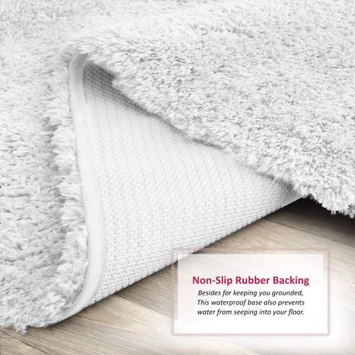 Miniatura 6 de Clara Clark - Alfombras de baño, ultra suaves y peludas - Tapetes para baño, lavables a máquina, con respaldo de goma antideslizante, 17 x 24 Blanco