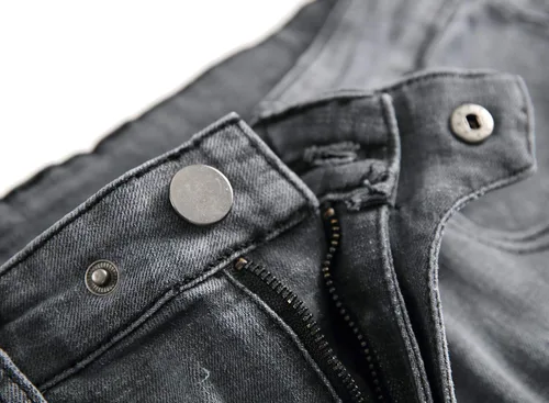 Miniatura 4 de QIMYUM Jeans ajustados para hombre, jeans ajustados rasgados para hombre, jeans de motociclista, elásticos, pantalones de mezclilla de Moto Cargo