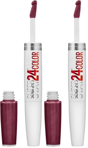 Miniatura 48 de Maybelline Super Stay 24, lápiz labial líquido de maquillaje de 2 pasos, color altamente pigmentado de larga duración con bálsamo hidratante, Merlot