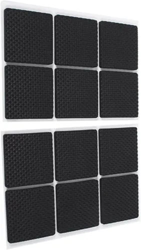 Miniatura 3 de Estink Almohadillas antideslizantes para muebles, paquete de 12 protectores cuadrados de goma autoadhesivos para muebles, almohadillas de fieltro