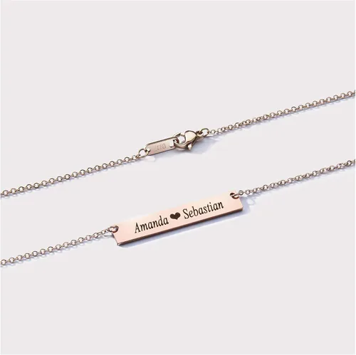 Miniatura 2 de Collar personalizado para mujer, colgante de barra con nombre, regalo de graduación o regalo del día de la madre para ella, placa de nombre dorada