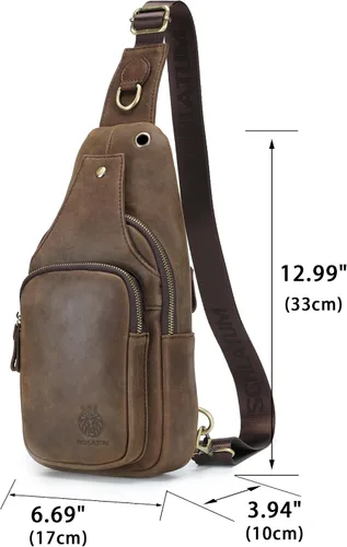 Miniatura 47 de LUKZIJAES Bolso bandolera de cuero genuino para hombre