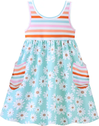 Miniatura 25 de Vieille Vestido sin mangas para niñas pequeñas, lindo vestido de verano con bolsillo, 2-7 años