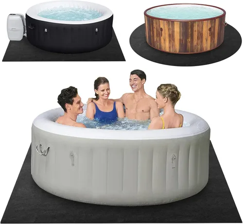 Estera para bañera de hidromasaje de 80 * 80 Pulgadas, Almohadilla inflable para bañera de hidromasaje para interior y exterior, Accesorios de