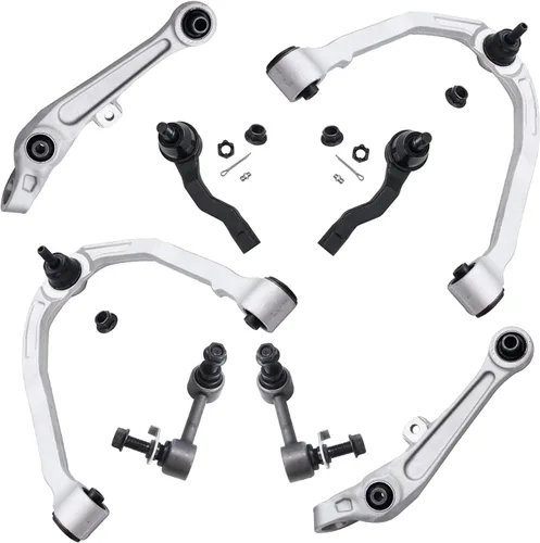 Miniatura 383 de Detroit Axle - Kit de brazos de control de extremo delantero de 8 piezas para Dodge Dakota 00-04, Durango 00-03, 4 brazos de control superior e