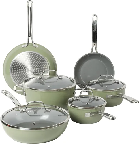 Miniatura 9 de Sur La Table Kitchen Essentials Juego de Utensilios de Cocina de 10 Piezas de Aluminio Forjado con Interior Antiadherente de Cerámica de Titanio