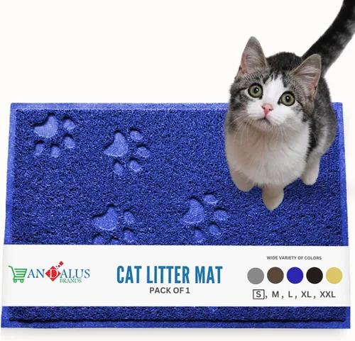Andalus Tapete Pequeño para Arena de Gatos, Paquete de 1 - Impermeable, Antideslizante y Fácil de Limpiar, Tapete para Caja de Arena de Gatos para