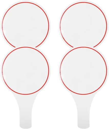 STOBOK Paletas de respuesta de borrado en seco, 4 unidades, de borrado en seco, paletas de doble cara, pizarra blanca redonda de mano para subastas