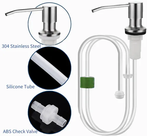 Miniatura 2 de Dispensador de jabón integrado para fregadero de cocina, bomba dispensadora de jabón de encimera con kit de tubo de extensión de 47 pulgadas, no es