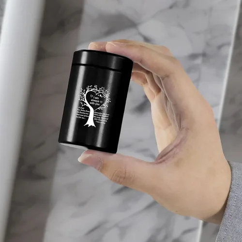 Miniatura 6 de Juego de 6 urnas de cremación para cenizas humanas para adultos, 1 urna decorativa grande para cenizas humanas, 4 recuerdos pequeños y 1 collar