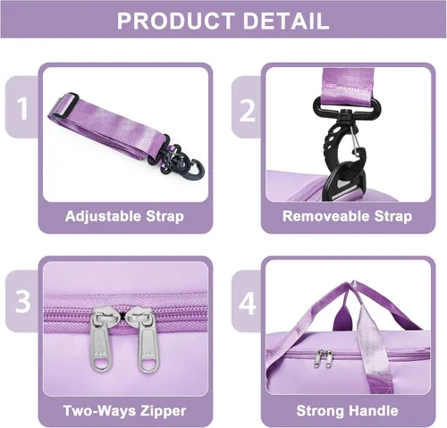 Miniatura 339 de Pequeña bolsa de gimnasio para mujer, bolsa de viaje con compartimento para zapatos