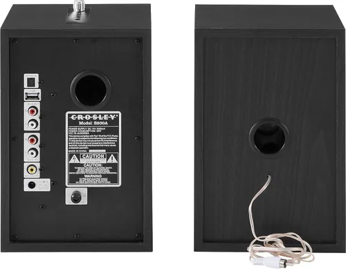 Miniatura 8 de Crosley S200A-BK 4" Altavoces estéreo activos con alimentación Bluetooth, conexiones ópticas, USB y Aux, negro