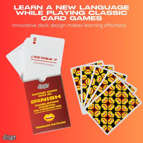 Miniatura 4 de Cartas de juego Lingo en español Tarjetas para viajar Aprende vocabulario español de una manera divertida y fácil 52 traducciones esenciales