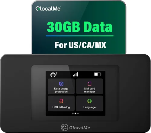 Miniatura 10 de GlocalMe DuoTurbo 4G LTE Hotspot WiFi portátil para viajes en más de 200 países, dispositivo de punto de acceso móvil con datos globales de 1.1GB