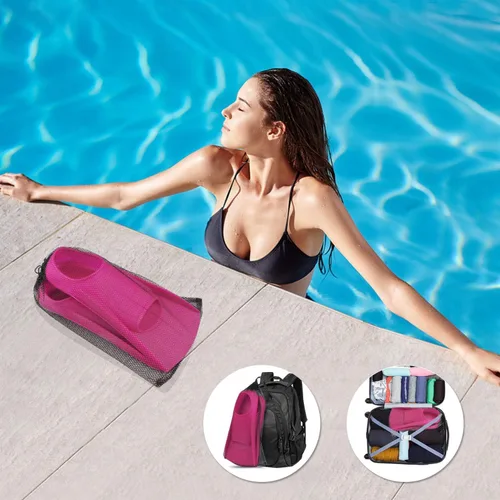 Miniatura 6 de Gintenco Aletas de Natación, Aletas de Natación para Niños para Natación de Vueltas, Aletas de Tamaño de Viaje con Bolsa de Malla, Aletas