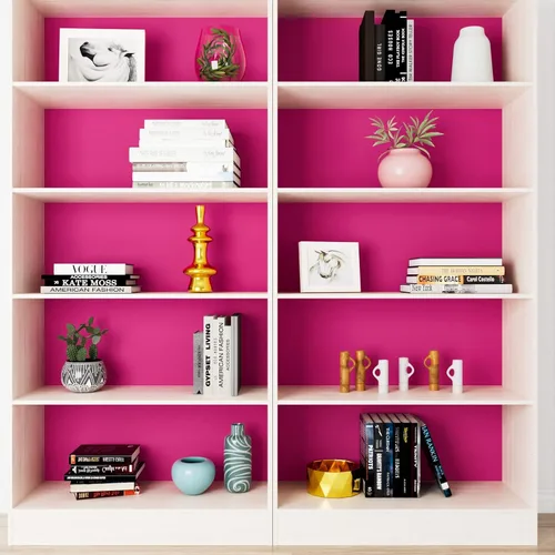 Miniatura 4 de LACHEERY Papel tapiz rosa intenso para dormitorio, papel tapiz texturizado mate, 12 x 160 pulgadas, papel adhesivo rosa magenta para armarios