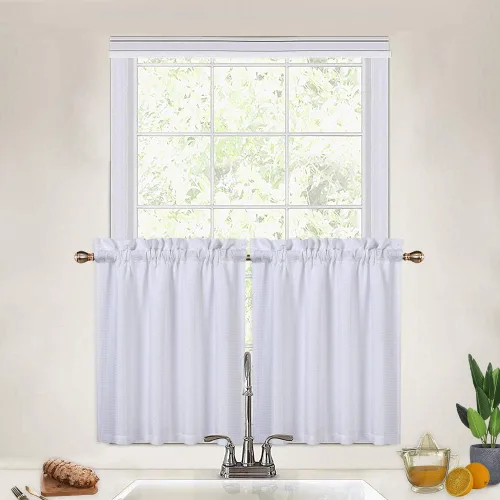 Miniatura 19 de CAROMIO - Cortina para cocina, cortina texturizada, cortinas para ventana de baño, varios tamaños