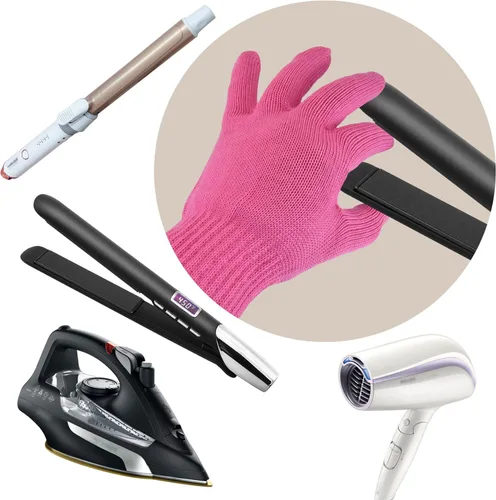 Miniatura 2 de Guantes profesionales resistentes al calor para peinar el cabello, guantes a prueba de calor, guantes de protección térmica para rizar la varita