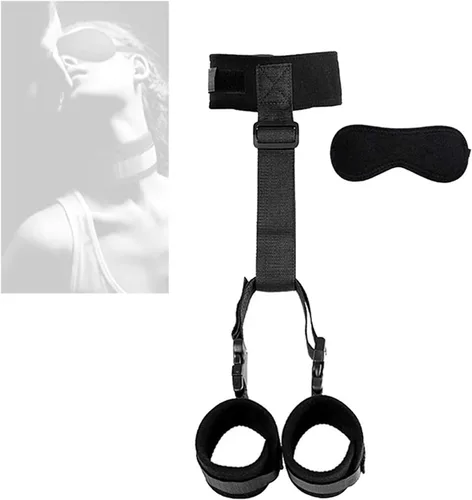 Miniatura 7 de Sujetadores de cama para parejas, lazos sexuales para tobillos y muñecas, cuerdas de sujeción y cordones de cuello a muñeca detrás de la espalda