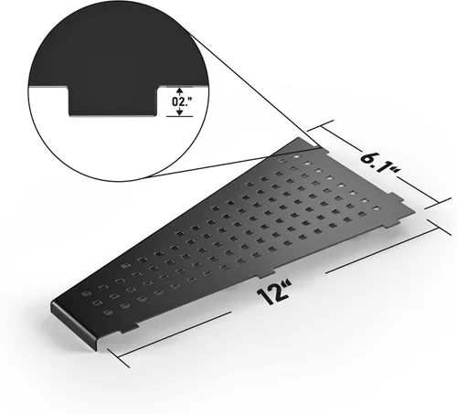 Miniatura 2 de Estante esquinero de ducha de 2 piezas, estantes trapezoidales de baño de 12 pulgadas para pared de azulejos, lechada de acero inoxidable 304