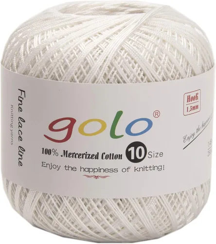 Miniatura 10 de Golo - Bolas de hilo para crochet de algodón tamaño 10, color algodón para crochet D-Fresa D078-fresa
