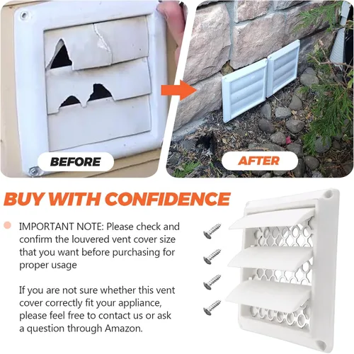 Miniatura 7 de Beaquicy - Cubierta de ventilación de secadora de 4 pulgadas - Tapa de escape blanca para exteriores con pantalla de protección de plagas integrada