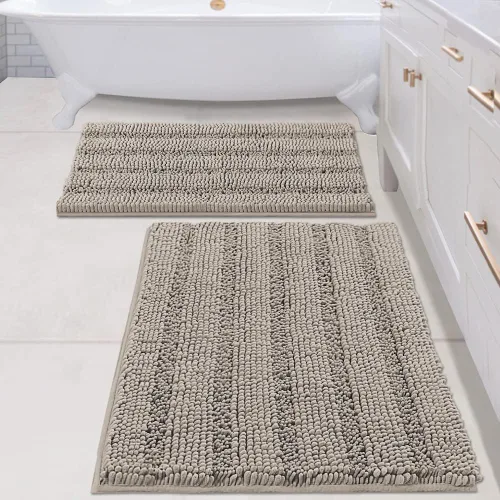 Miniatura 125 de H.VERSAILTEX - Alfombras de baño, juego de 2 piezas, alfombra de contorno para baño, juego de alfombras para inodoro, alfombra antideslizante