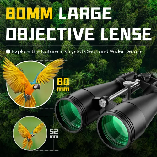 Miniatura 4 de Prismáticos de astronomía de 15-35 x 80 para adultos, zoom HD de 35x de alta potencia para observación de estrellas y observación de aves, binocular