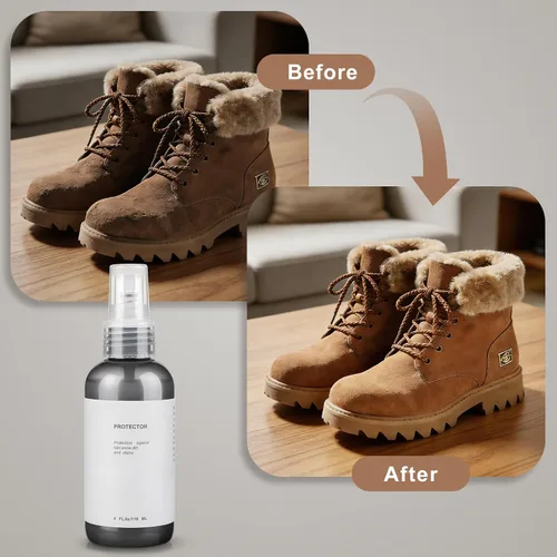 Miniatura 4 de Spray protector de zapatos de gamuza y nobuk repelente a prueba de lluvia y manchas, impermeabilización avanzada para zapatos de gamuza, botas