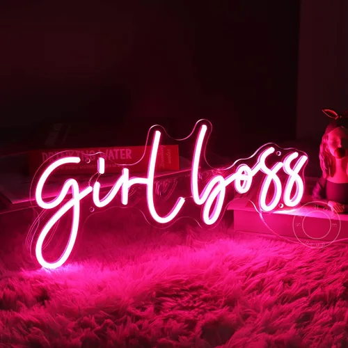 Miniatura 4 de SYLHOME Letrero de luz LED de neón Pink Girl Boss Cool Girls Dormitorio Escritorio Decoración de pared Señales Boss Lady Babe Cumpleaños Navidad