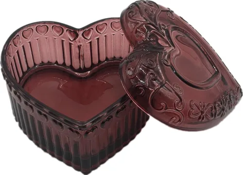 Joyero de cristal en forma de corazón lindo caja para almacenamiento anillo pendiente baratija organizador de joyas vintage regalo decorativo para