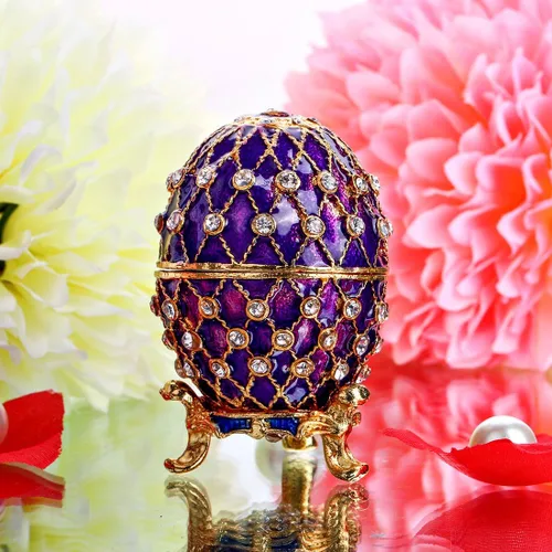 Miniatura 5 de YUFENG - Estuche abisagrado para baratijas para niñas, estuche en forma de piña decorado a mano