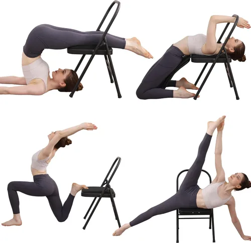 BODY RHYTHM Silla auxiliar de yoga con soporte lumbar para abdominales y core, equilibrio en parada de manos, entrenamiento de flexibilidad y fuerza