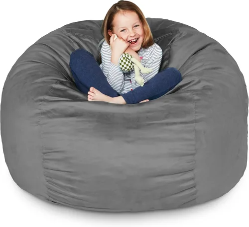 Miniatura 14 de Lumaland - Lujoso puf gigante de 1,8 m con funda de microgamuza, ultra suave, relleno de espuma, lavable, XL, para niños, adolescentes, adultos