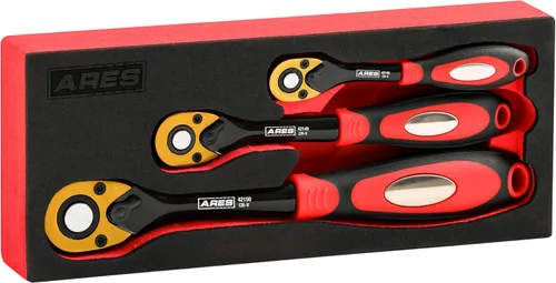 Miniatura 11 de ARES 42067 - Juego de trinquete de 120 dientes - Transmisión de 1/4 pulgada, 3/8 pulgada y 1/2 pulgada - Arco oscilante de 3 grados - Mecanismo