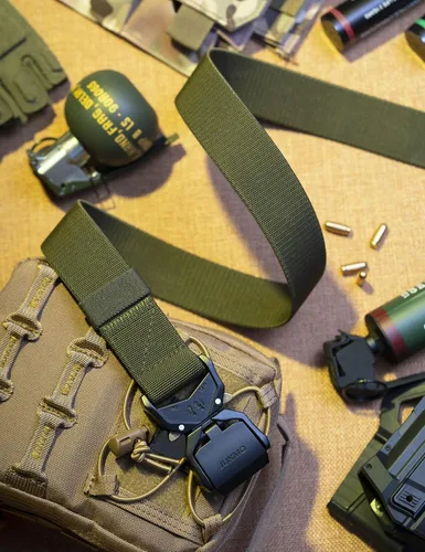 Miniatura 7 de Cinturón táctico JUKMO, cinturón de nailon para pistola militar de 1.5 pulgadas con hebilla de liberación rápida resistente