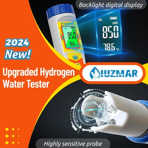 Miniatura 5 de UIUZMAR Probador de agua de hidrógeno Medidor de pH 6 en 1 pH H2 ORP TDS EC Probador de temperatura de hidrógeno disuelto para botella de agua