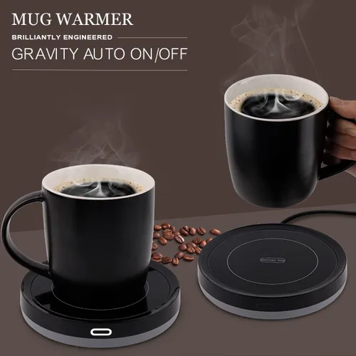 Miniatura 2 de BESTINNKITS Juego de calentador inteligente de taza de café, encendido/apagado automático, taza de inducción por gravedad, uso en escritorio